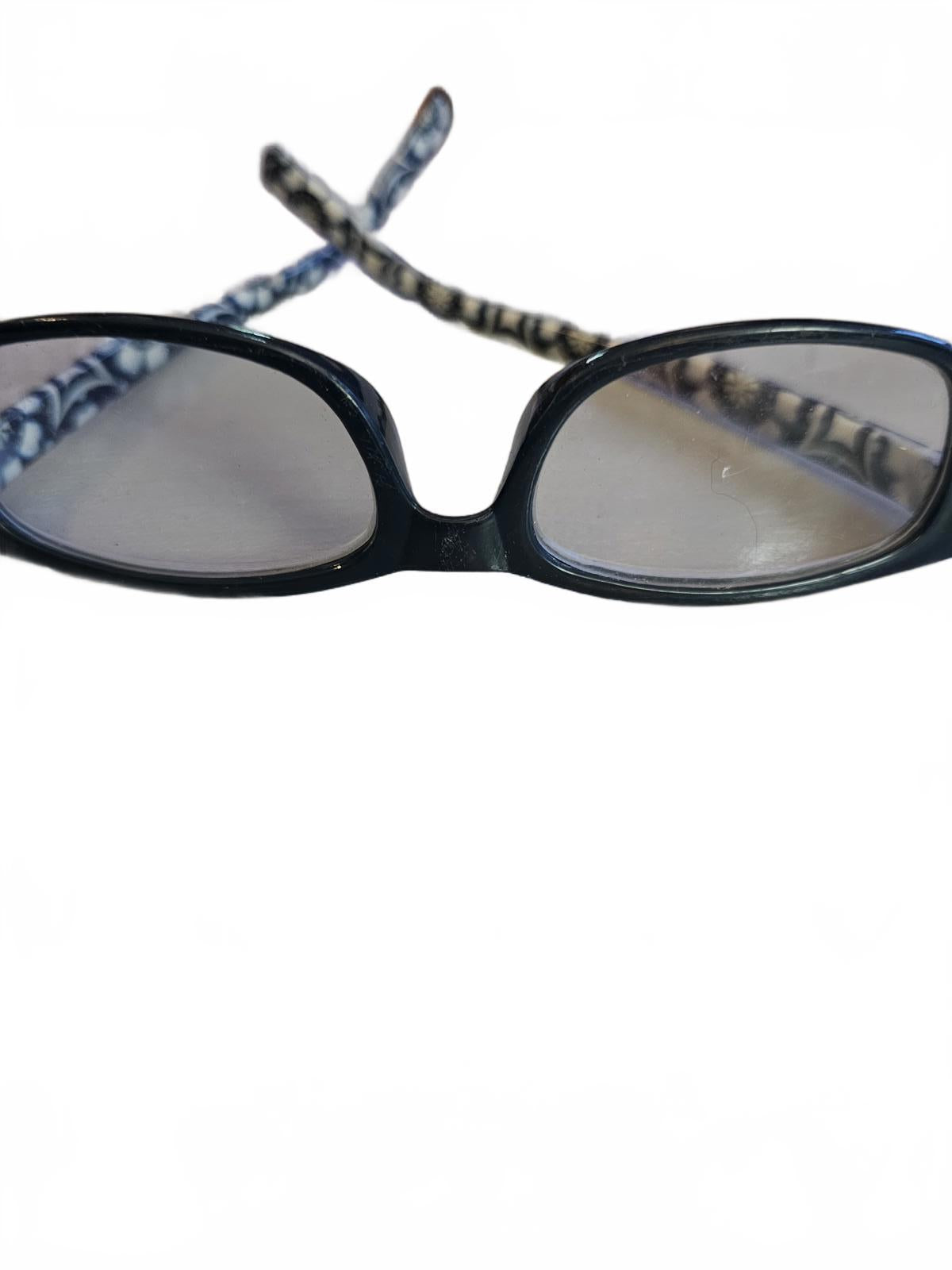 Blue Floral Reading Glasses Patterned Frame Lightweight Retro Style