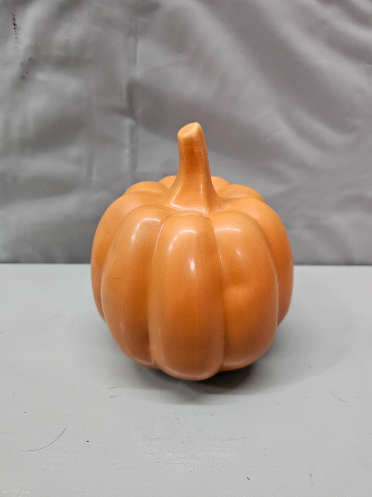 Ceramic Pumpkin Decor Orange Matte Fall Harvest Table Accent