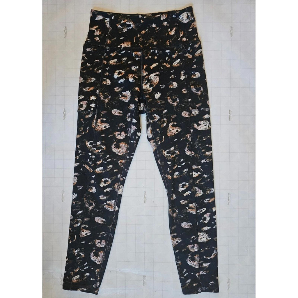 Marika Leopard Print High Waist Leggings Medium Stretch Pockets Athletic