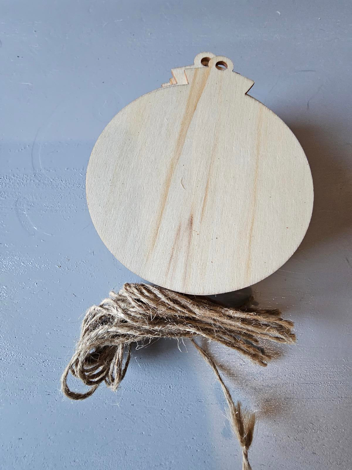 Set of 21 Unfinished Wood Ornaments – 3.5" Round Hanging Discs with Twine