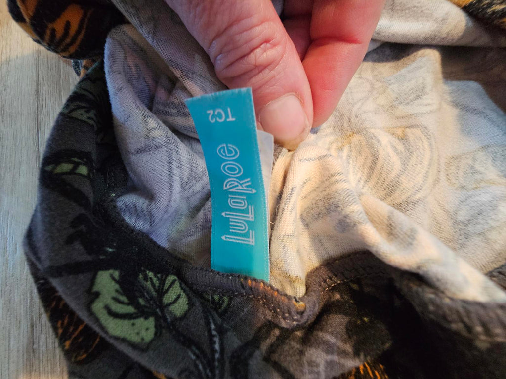 Lularoe TC2 Leggings Halloween Pumpkins Spiders Gray Orange Green