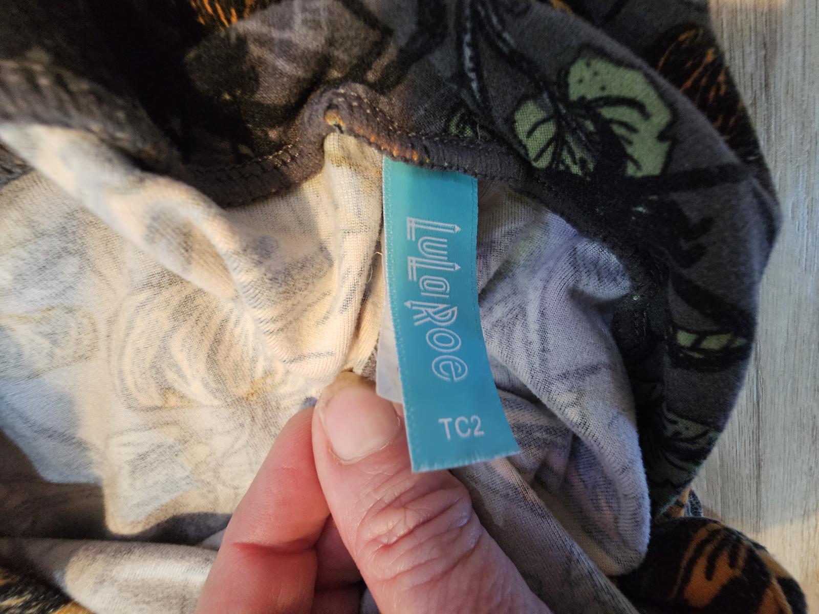 Lularoe TC2 Leggings Halloween Pumpkins Spiders Gray Orange Green