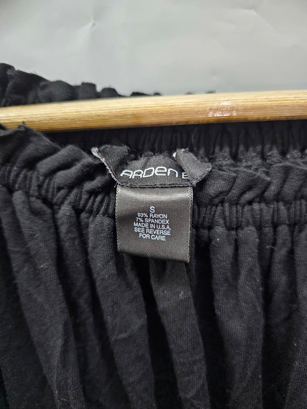 Arden B. Black Off-the-Shoulder Dress with Lace Trim Women’s Small Made in USA