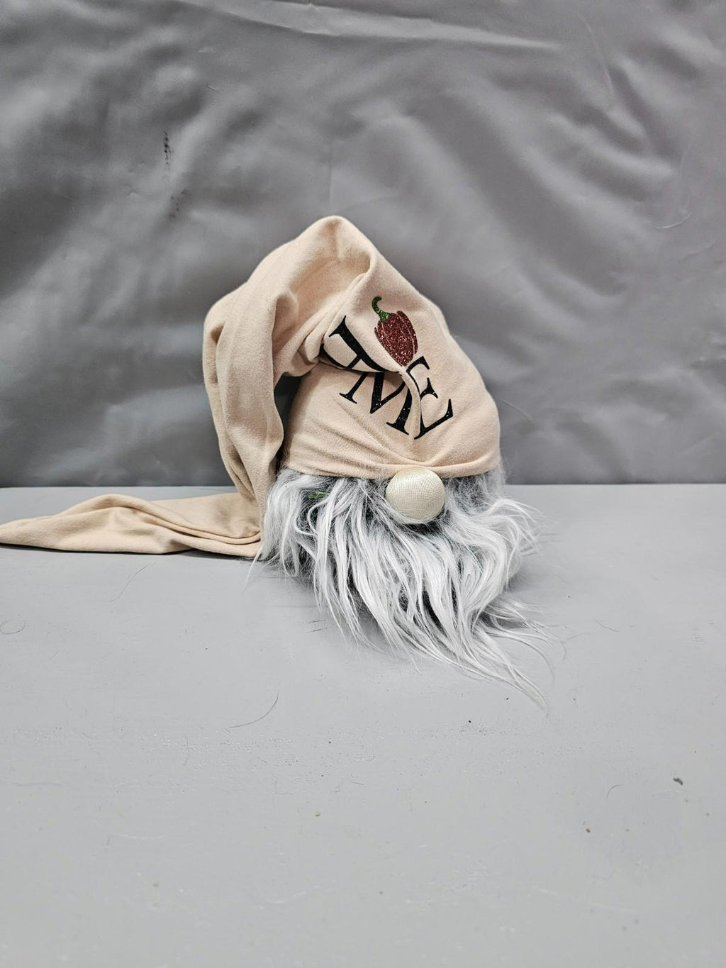 Fall Gnome Plush Home Decor Beige Hat with Pumpkin Accent