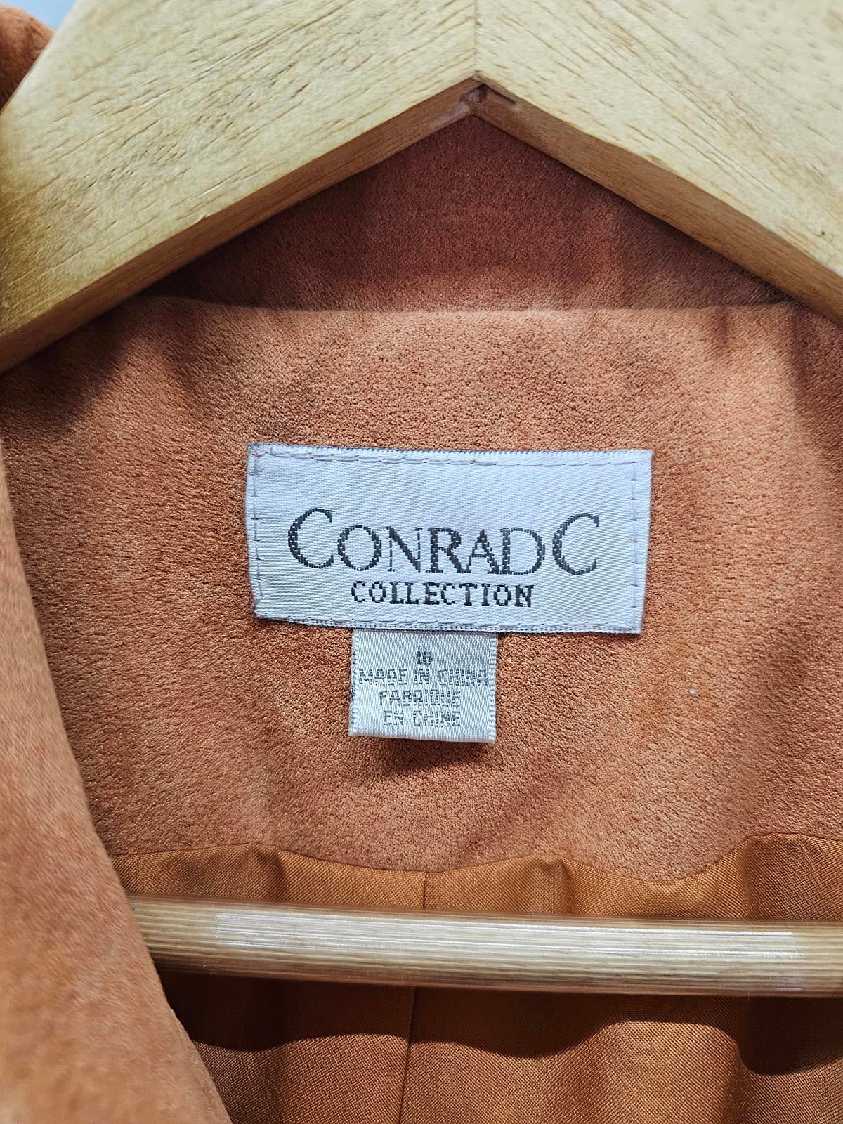 Conrad C Collection Faux Suede Zip Jacket Camel Brown Women’s 10