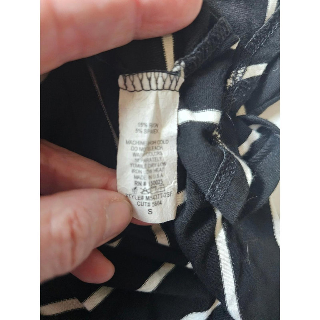 Emory Park Women's Sleeveless Black & White Striped Tank Top – Size Small