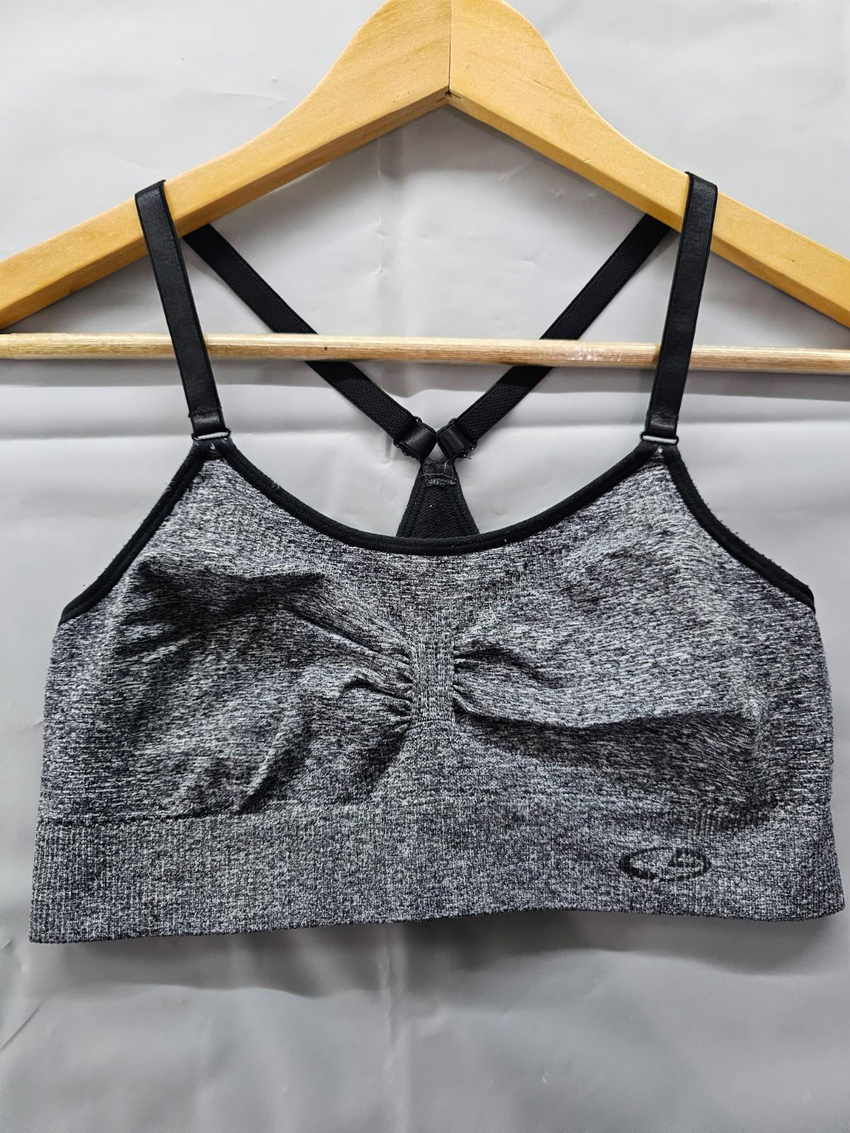 C9 Champion Women’s Gray Seamless Sports Bra Racerback, Size Medium