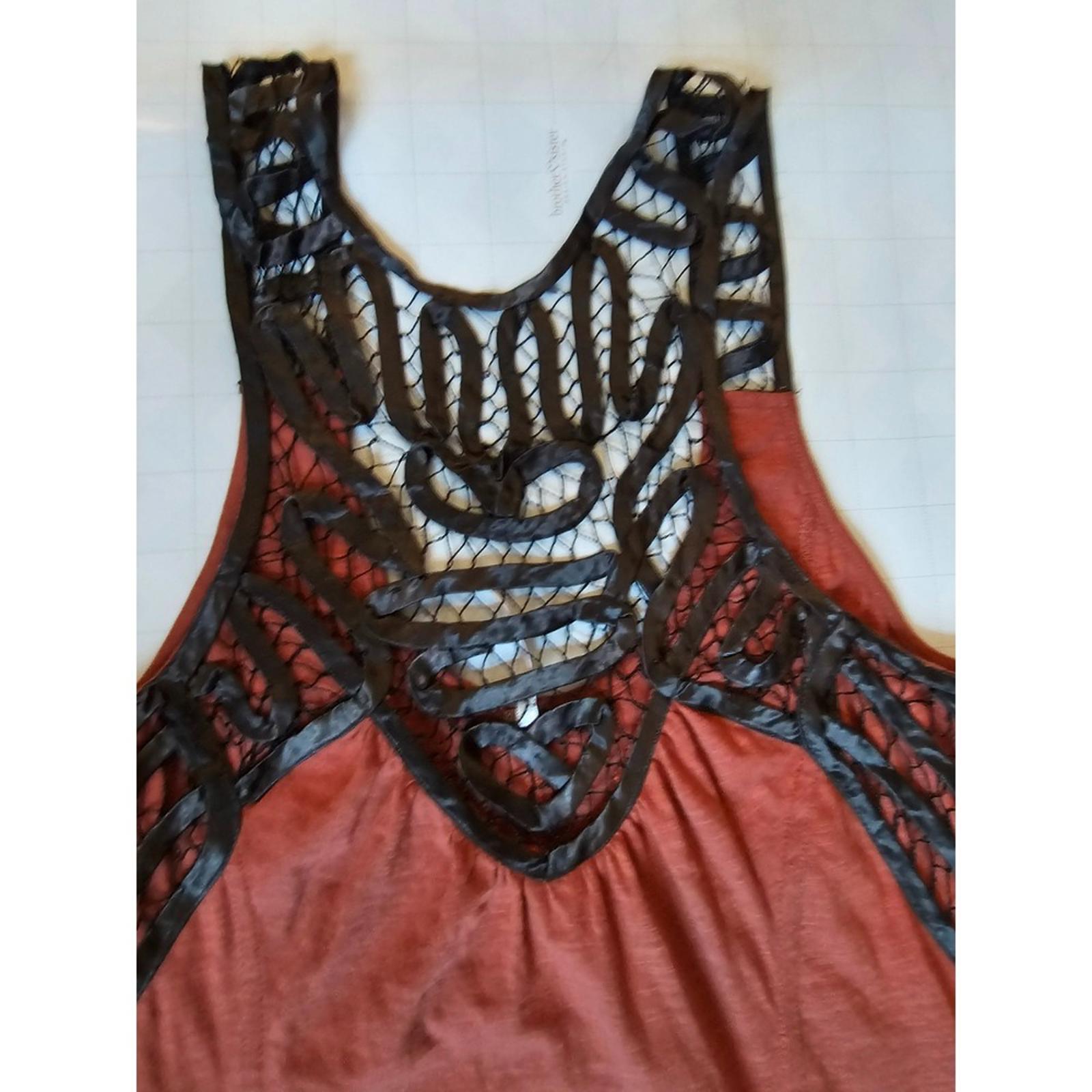 Free People Red Mesh Cutout Racerback Tank Top M Boho Festival Women’s