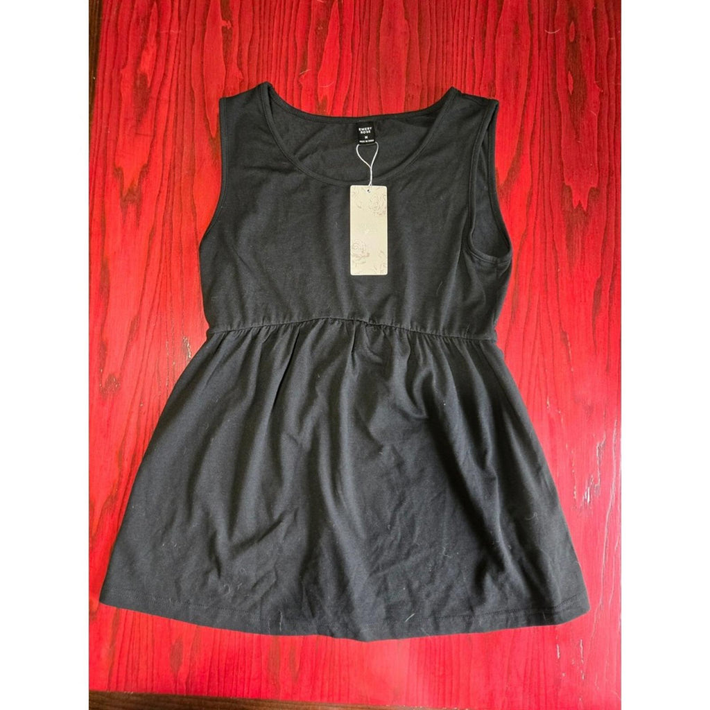 Emery Rose Black Sleeveless Peplum Tank Top M NWT