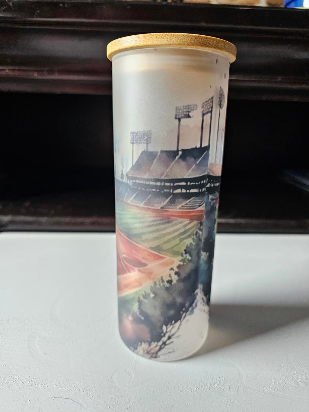 17oz Custom Cardinals Frosted Glass Tumbler – Busch Stadium Design One of a Kind