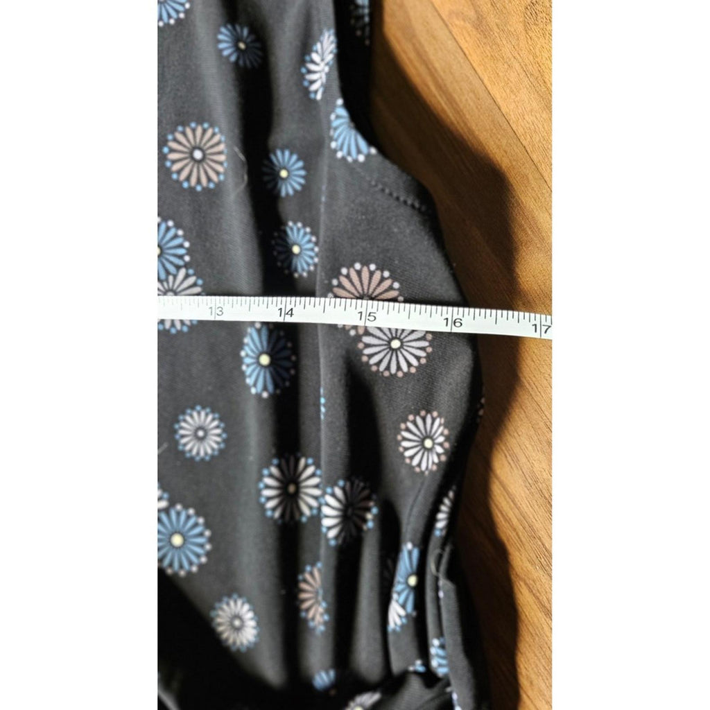 Anne Klein Black Floral Sleeveless Blouse Womens Medium