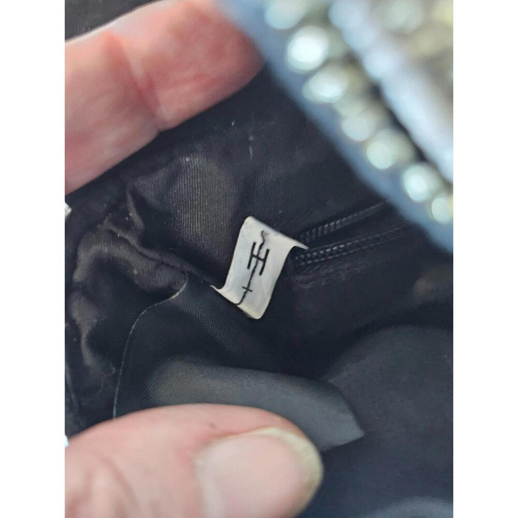 Beaded Clutch Purse Blush Ivory Metallic Sequins Foldover Bag Silver Chain