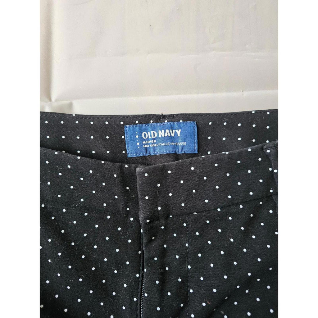 Old Navy Harper Pants Navy Blue Polka Dot Size 12 Stretch Ankle